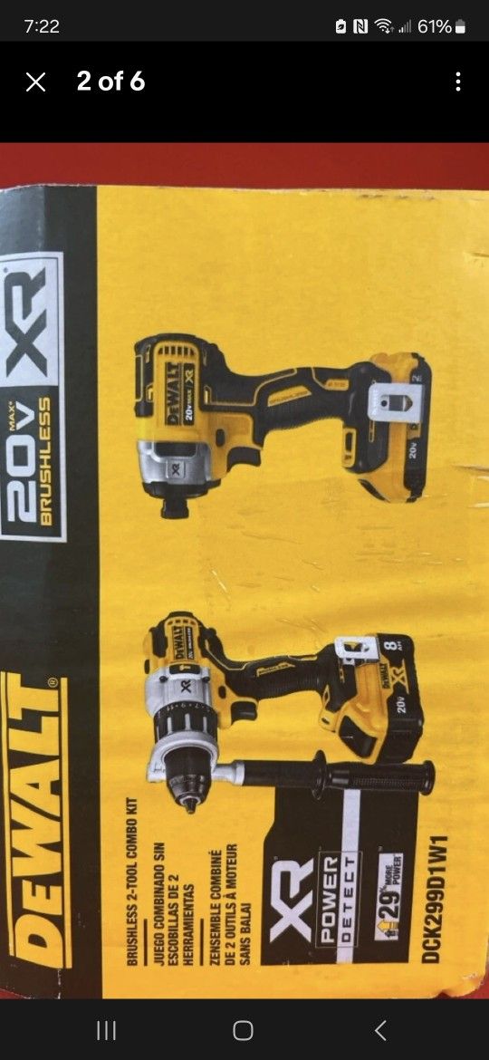 Brand New Dewalt 20v Xr Brushless 3-Speed Hammer Drill And Impact Driver Combo Set Sealed Box $280 FIRM ON PRICE