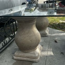 Glass Dining Table 78”Lx44”Wx30”H