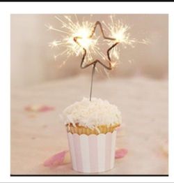 10x Star Sparklers 4th July - Birthday Cake Decorations 
