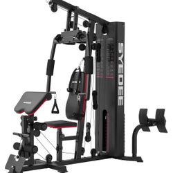 Multifunctional Home Gym Station - 150LBS Weight Stack, Full Body Strength Training Equipment
