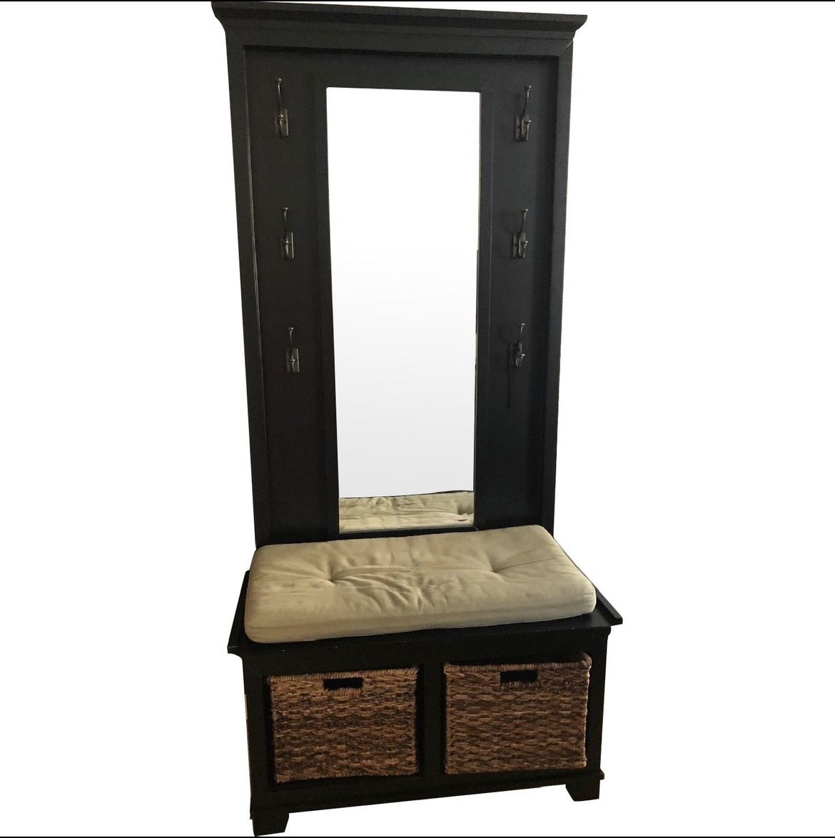 Crate & Barrel Windham Bench and Mirrored Panel