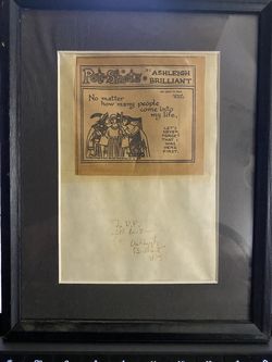 Artist Ashleigh Brilliant signed 1985 "Pot Shots" cartoon.