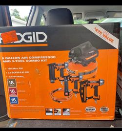 6 Gal. Portable Electric Pancake Air Compressor w/ 18GA Brad Nailer, 16GA Straight Finish Nailer, & 18GA
