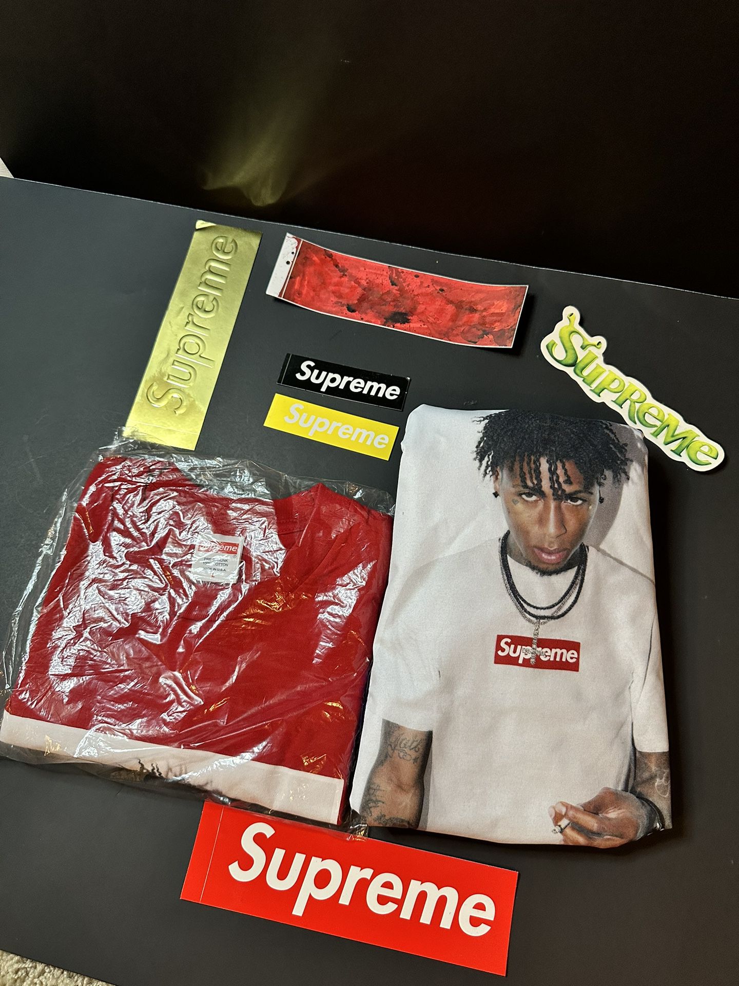 BRAND NEW SUPREME “NBA YOUNGBOY” TEES FOR SALE! RED, PINK, TAN, NAVY, ROYAL SIZE LARGE $110