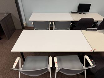 White Rectangular Office Training Table