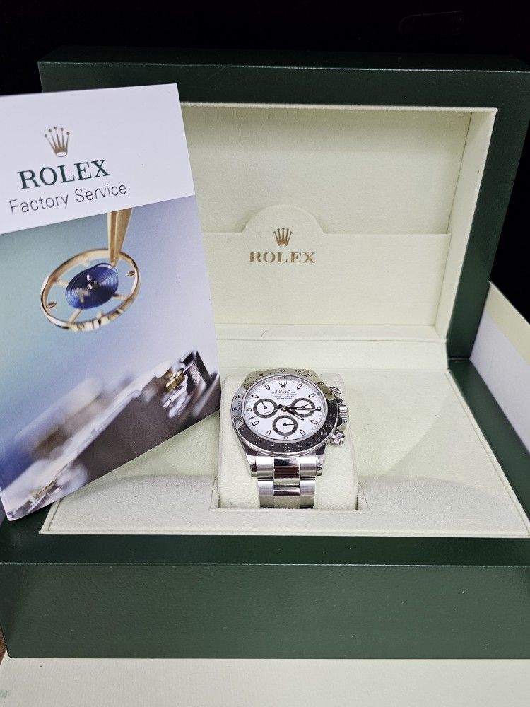 Rolex Daytona 40MM White Dial Stainless Steel WATCH/BOX/BOOKLETS/ MINT!! 116520