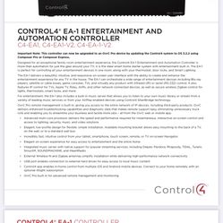 CONTROL4® EA-1 ENTERTAINMENT AND AUTOMATION CONTROLLER