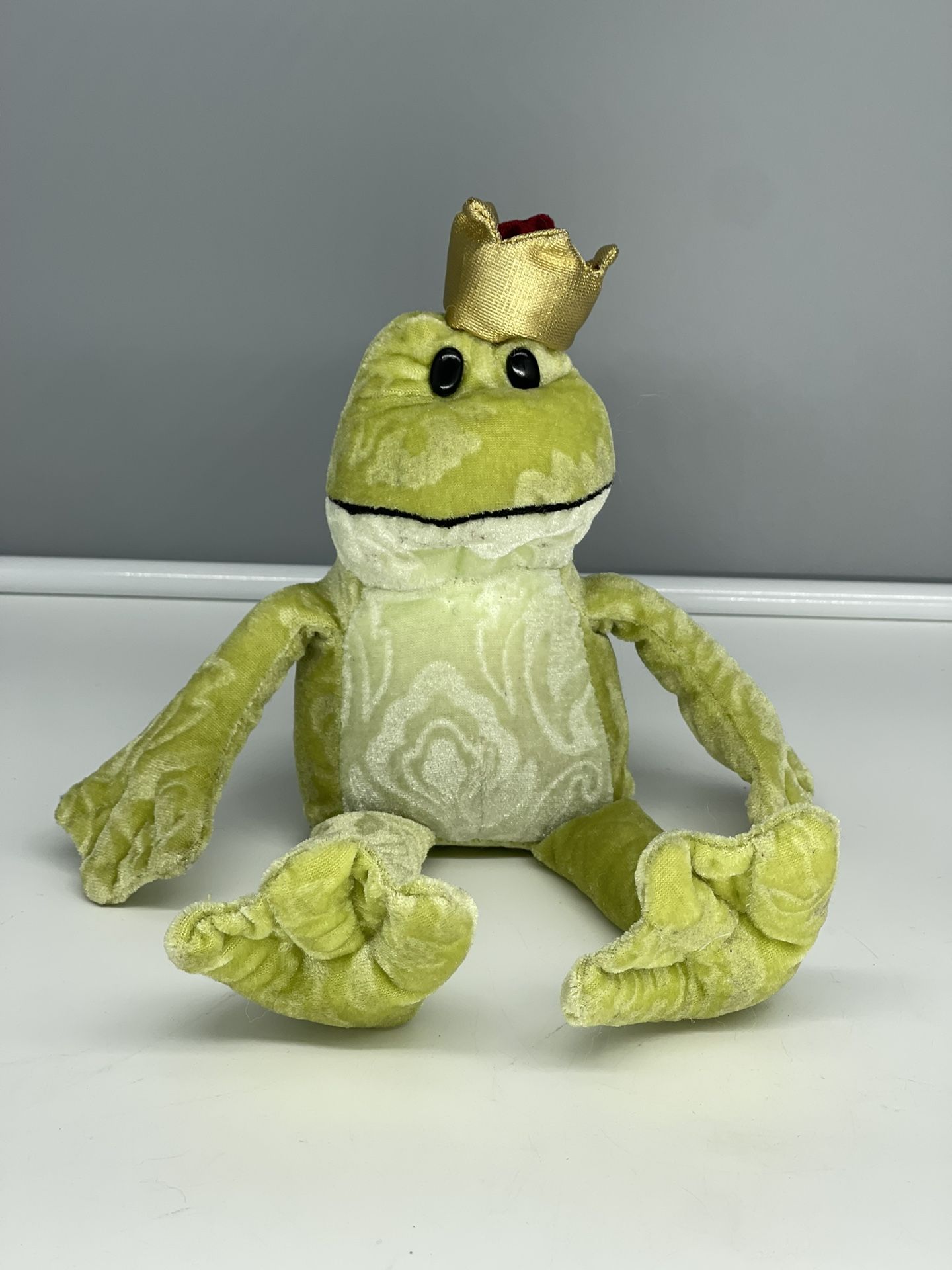 Toy Works Toad Frog Prince Plush Stuffed Animal with Crown