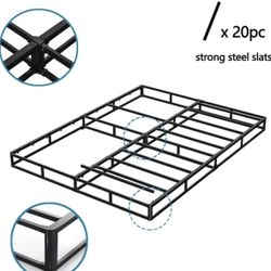 queen bed metal frame box spring