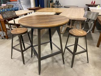 WORLD MARKET Industrial Style Outdoor Bistro Dining Table with Chairs (Set of 2)