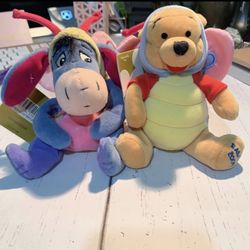 Pooh and Eeyore Butterfly Mini Bean Bag Beanie Toy