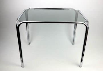 Small Side Table Chrome/Smoked Glass from the 70s