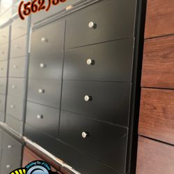 Black Eight Drawer with Rails Chest Cajonera Comoda Nueva Bonita 