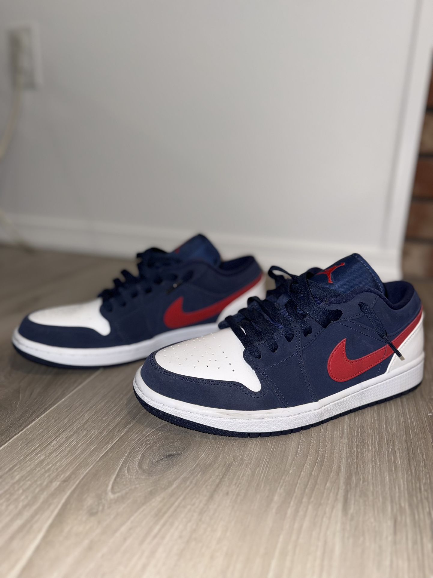Blue/White/Red Jordan 1 Low