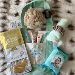 Trader Joe's LOADED Mini Canvas GREEN Tote Bag 