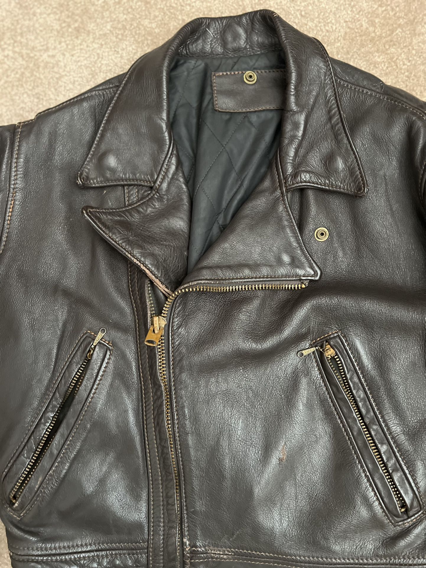 Vintage Leather Motorcycle Jacket Talon Zipper Lancer Leather 1970s ...