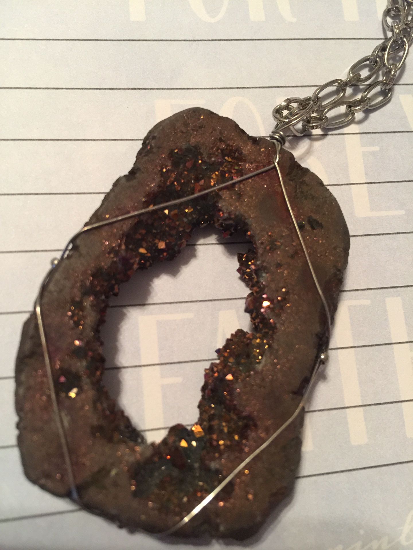Large Druzy Stone Necklace