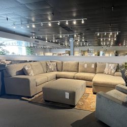 Grey 3PC Chaise Sleeper Sectional Couch