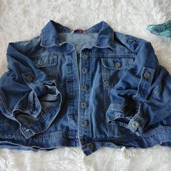 Denim Crop Jacket 3/4 Sleeve