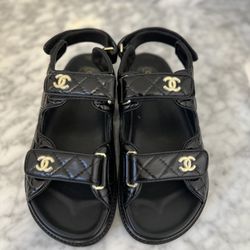 Chanel Leather Sandals Size 39