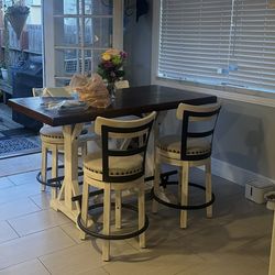 5 piece - Tall Dining Table and 4 Bar Stools