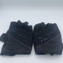 Harley-Davidson Fingerless Riding Gloves - Black Leather - Size L - Great for Summer!