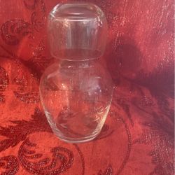 Vintage Princess House Beside Etched Glass Carafe Pitcher & Beverage Glass 