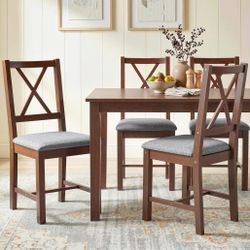 Set of 3 Wooden Dining Chairs