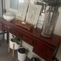 Beautiful Wood Very Cool Rustic  Red Table.  