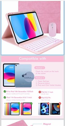 Pink iPad Keyboard Case with Mouse