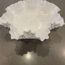 Milk Glass Serving Plate 