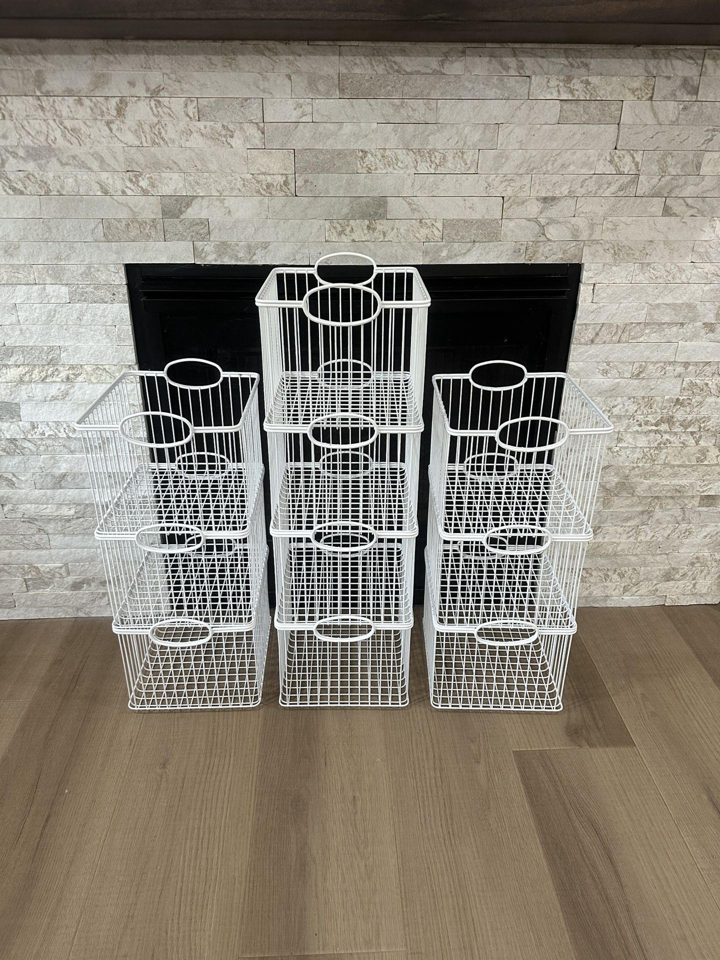 10 Stackable Wire Storage Baskets