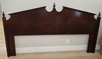King size dark mahogany stained headboard