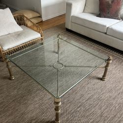 Vintage 40x40 Glass Coffee Table 