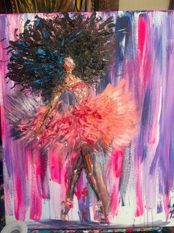 Beautiful Afro Ballerina Painting