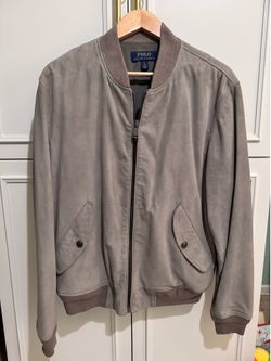 Polo Gray Suede Bomber - Size L