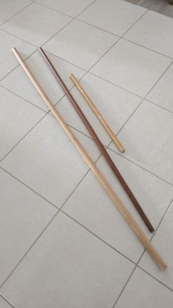 Martial arts escrima and bo staffs