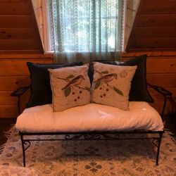 Vintage Wrought Iron Bench