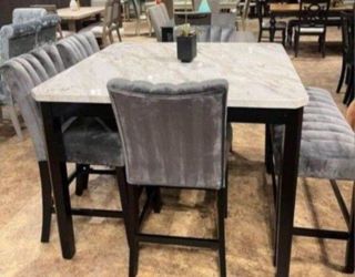 ✅️✅️5pc Black / Gray Square Counter Height dining Set (Bench not included)✅️