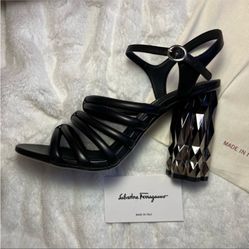 Salvatore ferragamo amahlia Leather sandal heel 