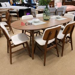 Mid Century modern 7 piece dining table set