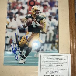Brett Favre Autographed Picture With COA