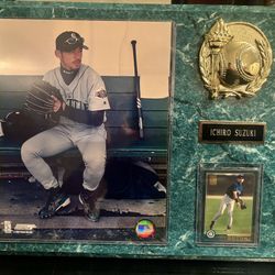 Rare Ichiro Suzuki Rookie Plaque W/ Picture And Rookie Card