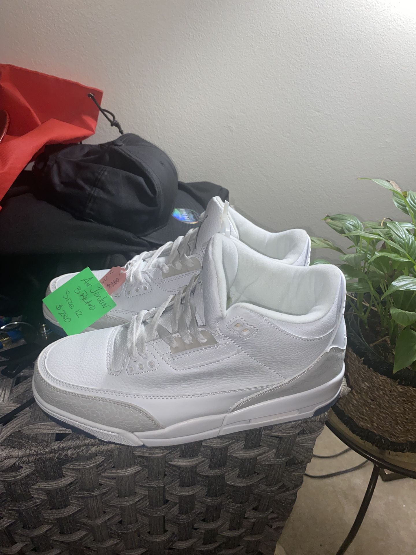 Jordan 3 Triple White Sz 12 Men’s