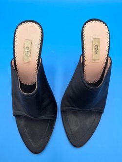 Prada Black Suede Open-Toe Heeled Mules Size 36 US Size 6