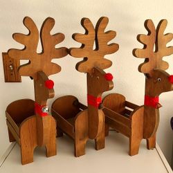 Wood Christmas Reindeer  Card Holders or Mail Box  Toppers $10  Each
