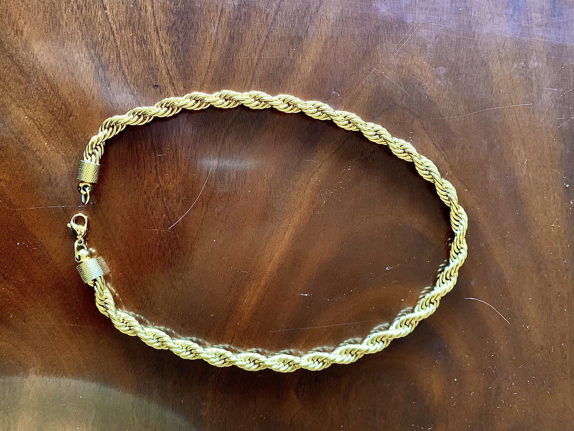14k Gold Plated Stainless Steel Rope Chain