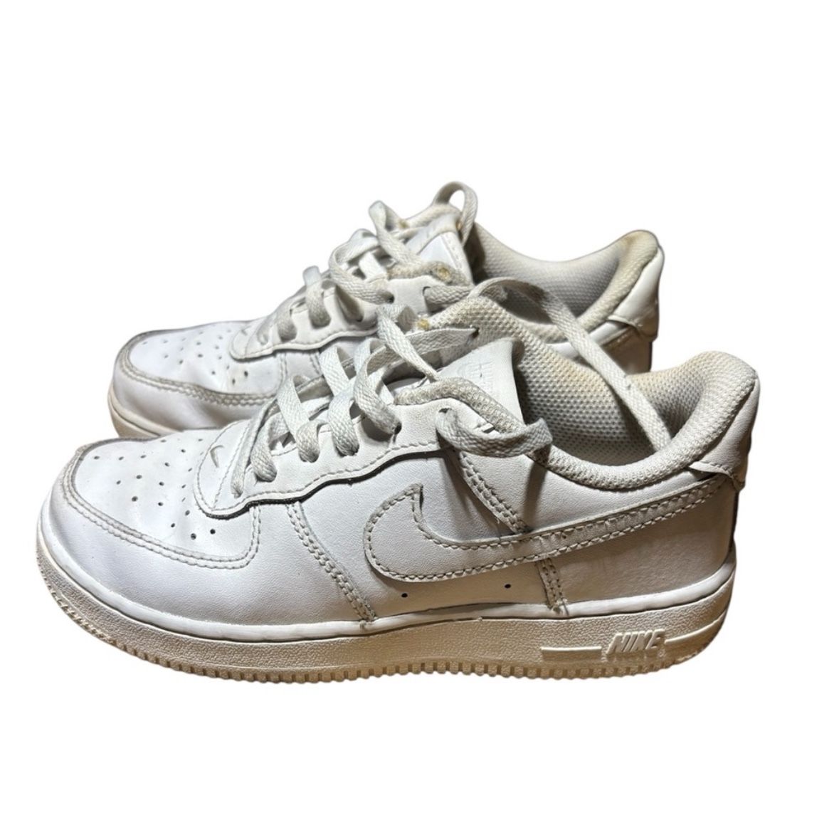 Nike Air Force 1 White Sneakers - Size 1Y