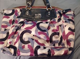 Vintage Coach Madison graphic op art Audrey satchel.