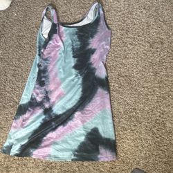Tie-Dye Purple Blue Black Summer Dress